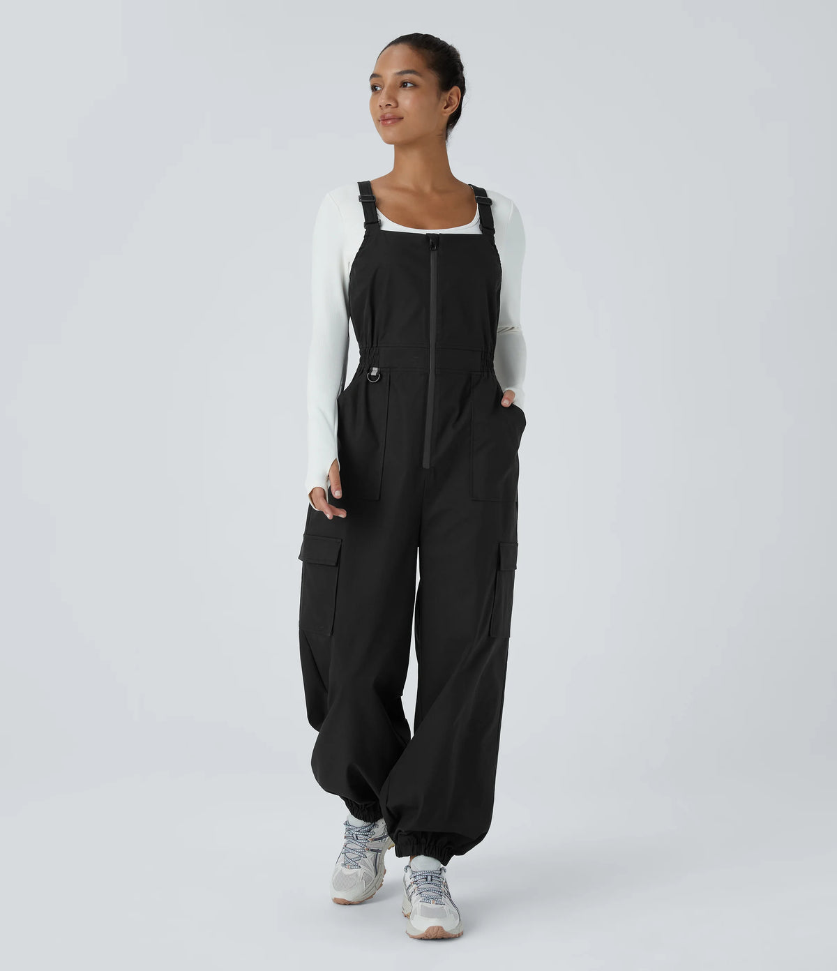 Water Repellent Wear-Resistant Zipper Pockets Camping Overalls
