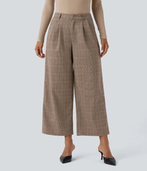 Halara Flex™ Mid Rise Straight Leg Houndstooth Work 7/8 Pants with Pockets