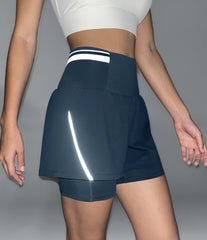 SoftlyZero™ Airy Reflective Super High Waisted Tummy Control 2-in-1 Cool Touch Workout Shorts 5'' with Pockets