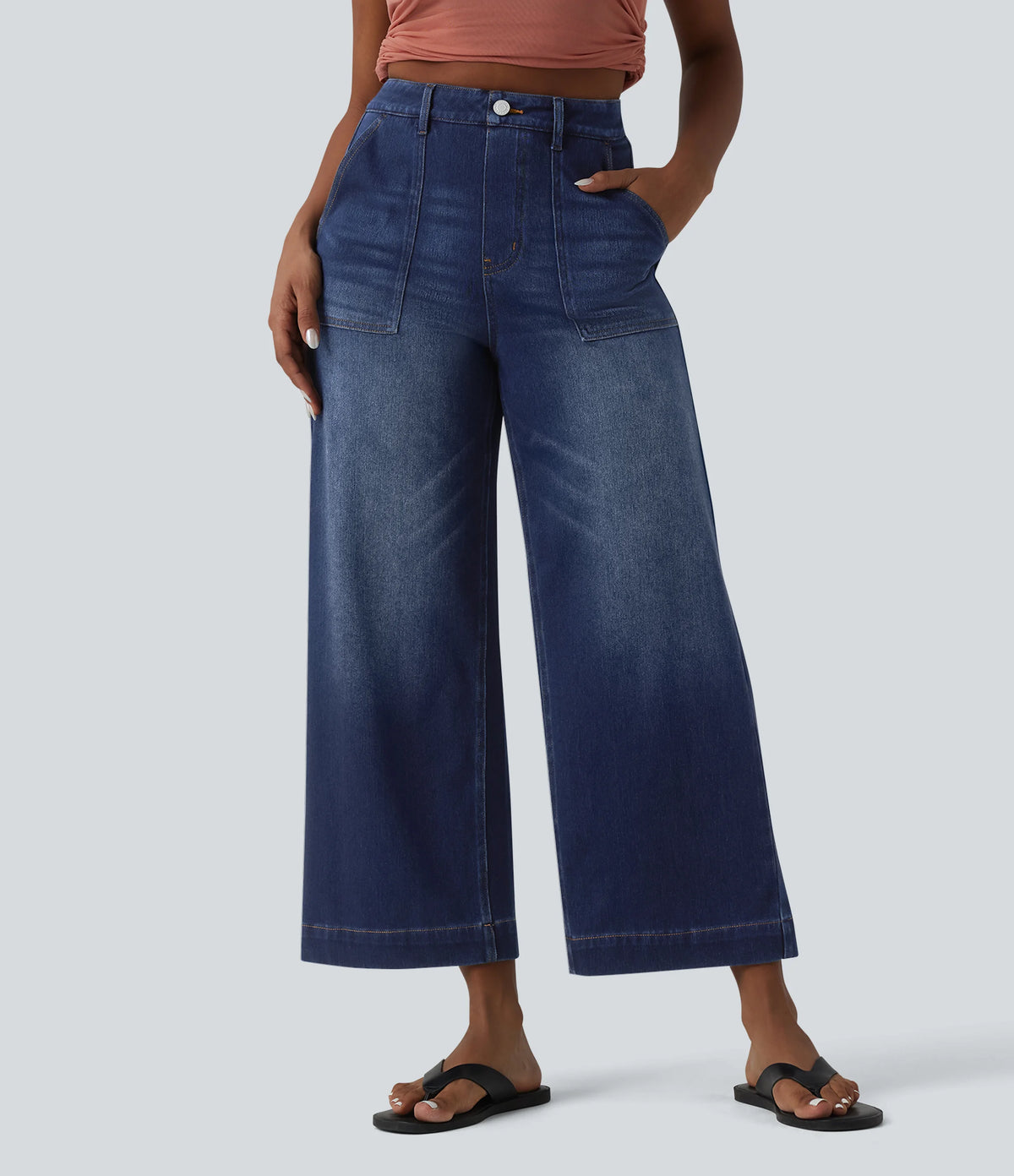 Halara Flex™ High Waisted Tummy Control Casual Baggy Jeans with Pockets