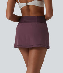 High Waisted 2-in-1 Bikini Bottom Swimsuit with Pocket