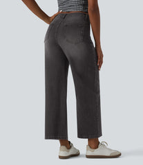 Halara Flex™ Mid Rise 7/8 Wide Leg Casual Jeans with Pockets