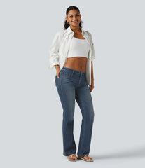 Halara Flex™ Low Rise Washed Bootcut Casual Jeans with Pockets