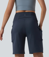 Mid Rise Cargo Yoga Baggy Shorts with Pockets