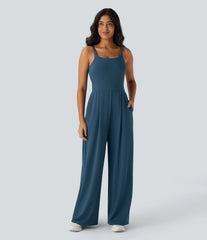 SoftlyZero™ Airy Double Straps Pocket InstantCool Yoga Jumpsuit-Easy Peezy Edition