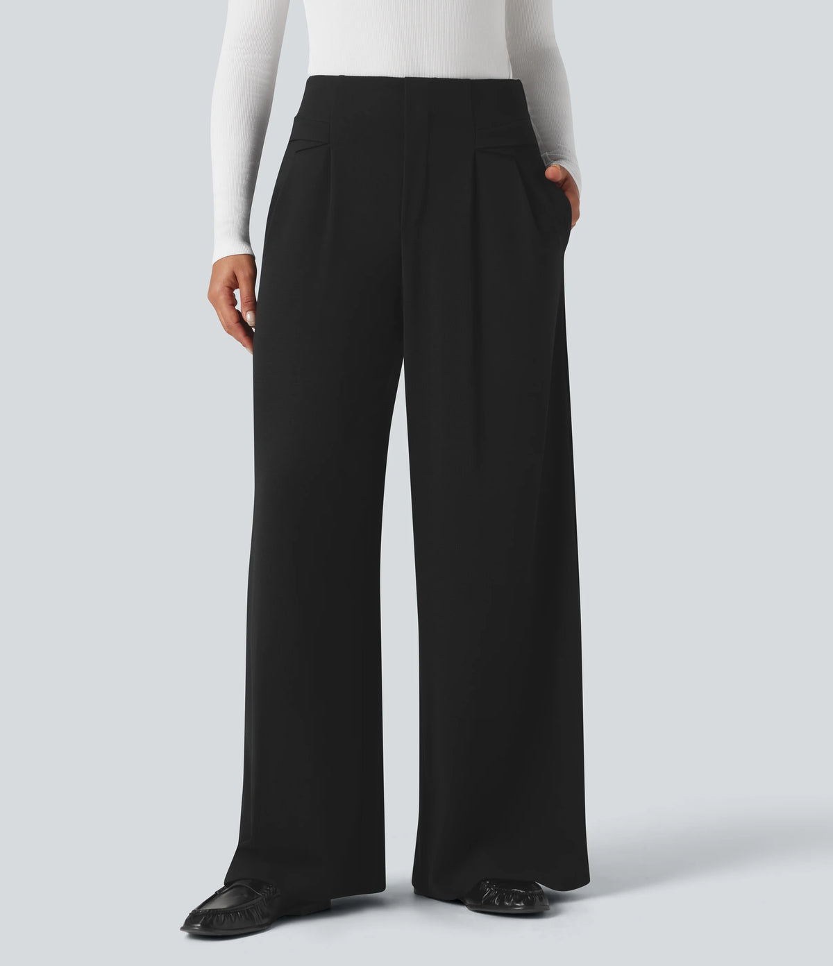 Halara Flex™ High Waisted Waffle Work Baggy Pants with Pockets