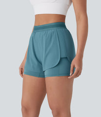 Breezeful™ Mid Rise 2-in-1 Pockets Quick Dry Running Shorts
