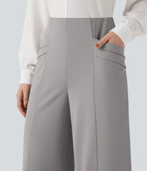 Halara Flex™ High Waisted Wide Leg Crepe Work 7/8 Pants with Pockets