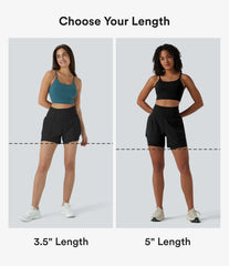 Breezeful™ Super High Waisted Curved Hem 2-in-1 Pocket Quick Dry Yoga Shorts 3.5''