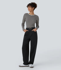 Halara Flex™ High Waisted Pockets Washed Casual Baggy Jeans