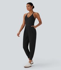 Breezeful™ Pocket Tapered Quick Dry Casual Slip Jogger Jumpsuit