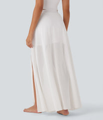 Mid Rise 2-in-1 Maxi Dance Skirt with Pocket