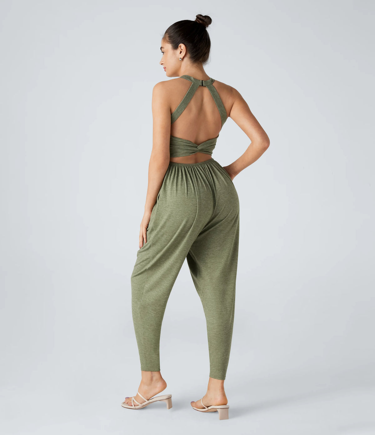 U Neck Pocket Harem Casual Jumpsuit-Easy Peezy Edition
