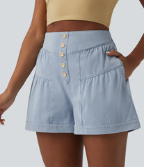 Halara Flex™ High Waisted Denim Casual Shorts 3'' with Pockets