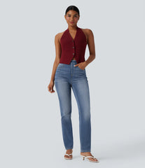 Halara Flex™ High Waisted Tummy Control Washed Casual Slim Jeans with Pockets