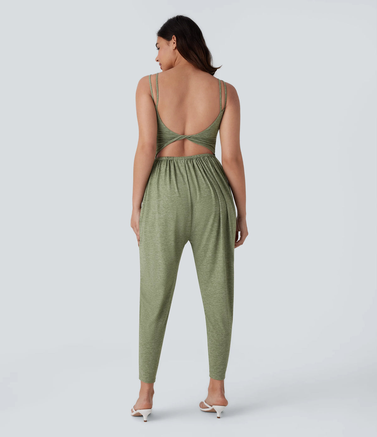 Double Straps Pocket Harem Casual Jumpsuit-Easy Peezy