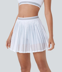 High Waisted Color Block 2-in-1 Pocket Cut Out Pleated InstantCool Quick Dry Mini Tennis Skirt