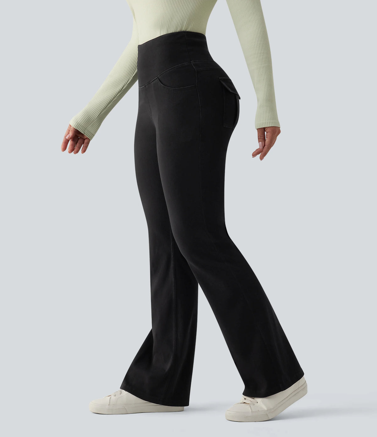 Halara Flex™ High Waisted Tummy Control Flare Casual Jeans with Pockets
