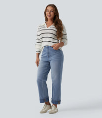 Halara Flex™ High Waisted Straight Leg Casual Jeans with Pockets