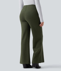 Halara Flex™ Wear-Resistant High Waisted Ponte Roma Work Baggy Flare Pants