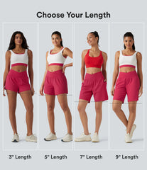 SoftlyZero™ Airy Crossover High Waisted 2-in-1 InstantCool Yoga Shorts 9'' with Pockets