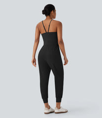 Breezeful™ Pocket Tapered Quick Dry Casual Slip Jogger Jumpsuit