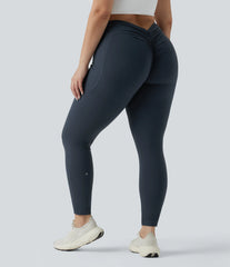Plus Size Halara UltraSculpt™ High Waisted Tummy Control Butt Lifting Ruched Yoga Leggings with Pockets