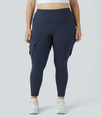 DayStretch High Waisted Cargo Pocket Skinny Yoga Plus Size 7/8 Leggings
