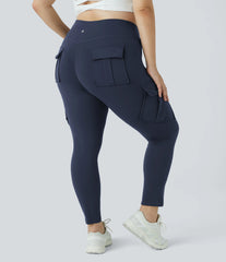DayStretch High Waisted Cargo Pocket Skinny Yoga Plus Size 7/8 Leggings