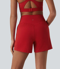 High Waisted 2-in-1 Running Shorts 5'' with Pockets