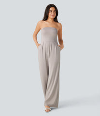 Tube Pocket Wide Leg Jumpsuit-Easy Peezy