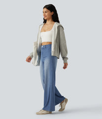 Halara Flex™ High Waisted Tummy Control Wide Leg Casual Jeans with Pockets