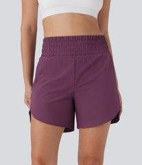 Breezeful™ High Waisted Pockets 2-in-1 Curved Hem Quick Dry Running Shorts 5.5''-Longer Length