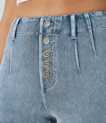 Halara Flex™ High Waisted Decorative Pockets Denim Casual Shorts 2''