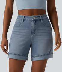Halara Flex™ High Waisted Denim Casual Shorts 6'' with Pockets
