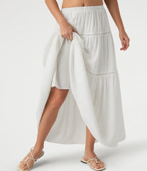 Mid Rise Flowy Maxi Skirt