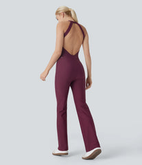 Halter Bootcut Stripe InstantCool Yoga Jumpsuit
