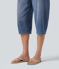 Halara Flex™ Low Rise Capri Casual Barrel Leg Jeans with Pockets