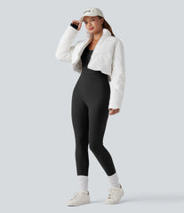 Halara HeatCore V-neck Long Sleeve Thumb Holes Skinny Casual Warming Jumpsuit-Easy Peezy