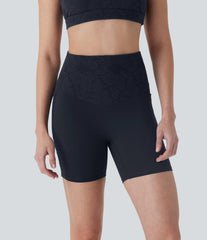 Halara UltraSculpt™ High Waisted Tummy Control Contrast Lace Training Biker Shorts 5'' with Pockets