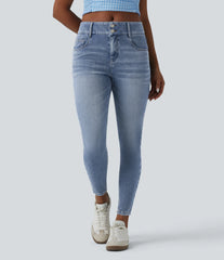Halara Flex™ Mid Rise Draped Lyocell Washed Skinny Casual Jeans with Pockets