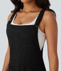 Pockets Casual Short Overalls