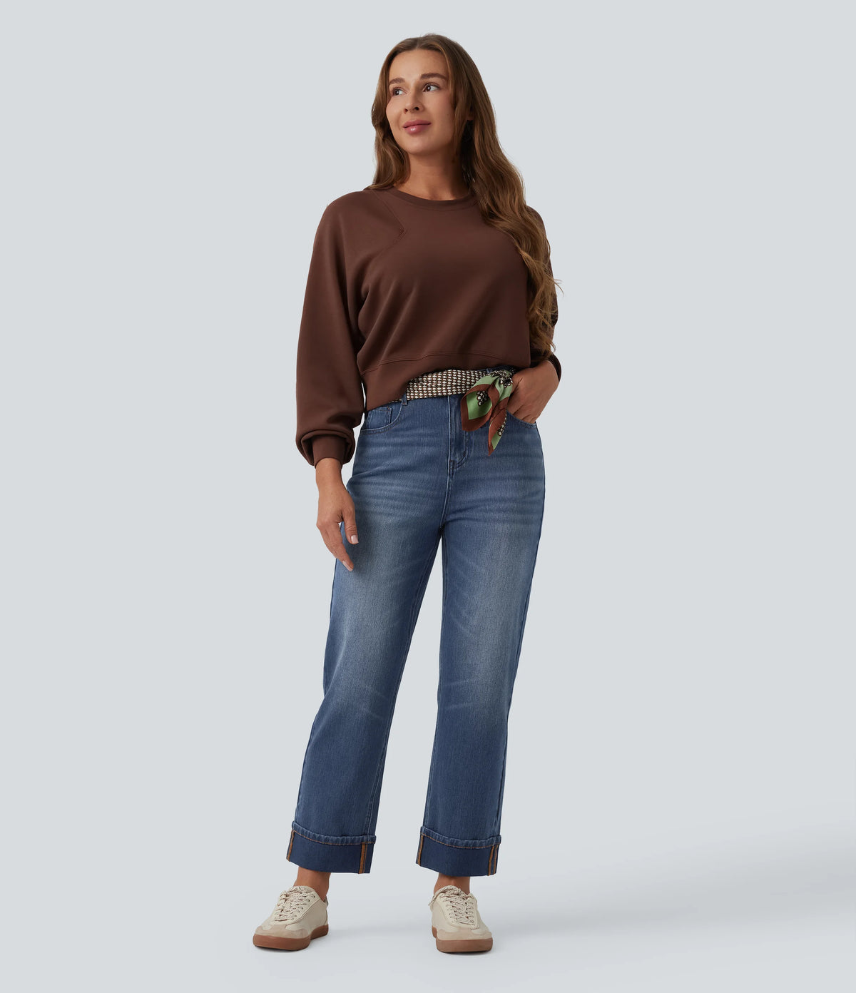 Halara Flex™ High Waisted Straight Leg Casual Jeans with Pockets