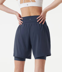 SoftlyZero™ Airy Super High Waisted 2-in-1 InstantCool Yoga Shorts 9'' with Pockets