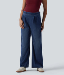 Halara Flex™ High Waisted Wide Leg Casual Maternity Jeans with Pockets
