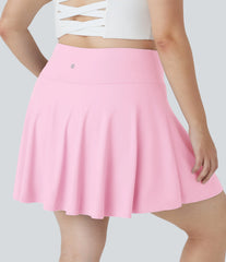 SoftlyZero™ Airy Comfy High Waisted Crossover 2-in-1 Pocket Plus Size Flare InstantCool Tennis Skirt-UPF50+