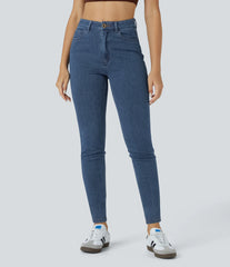 Halara Flex™ High Waisted Zipper Pockets Casual Jeans