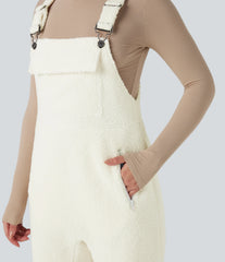 Casual Sherpa Jogger Overalls with Pockets
