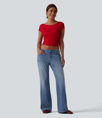Halara Flex™ Low Rise Straight Leg Casual Jeans with Pockets