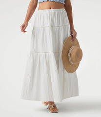 Mid Rise Flowy Maxi Skirt